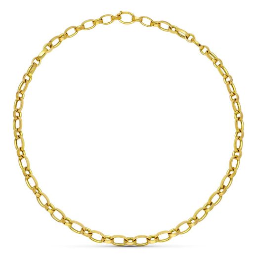 18K Gargantilla Oro Amarillo Eslabones Ovales 45Cm