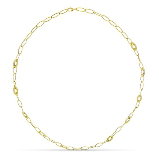 18K Gargantilla Oro Amarillo Eslabones Ovales 80Cm