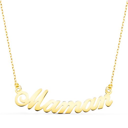18K Gargantilla Oro Amarillo Letra Maman Ancho: 34Mm Cadena 43 2 Cm