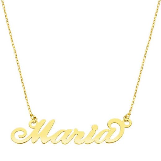 18K Gargantilla Oro Amarillo Nombre Personalizado 5 Letras. Cadena 45Cm