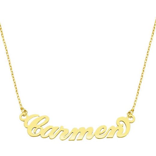 18K Gargantilla Oro Amarillo Nombre Personalizado 7 Letras. Cadena 45Cm