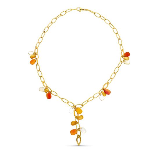 18K Gargantilla Oro Amarillo Piedras Color