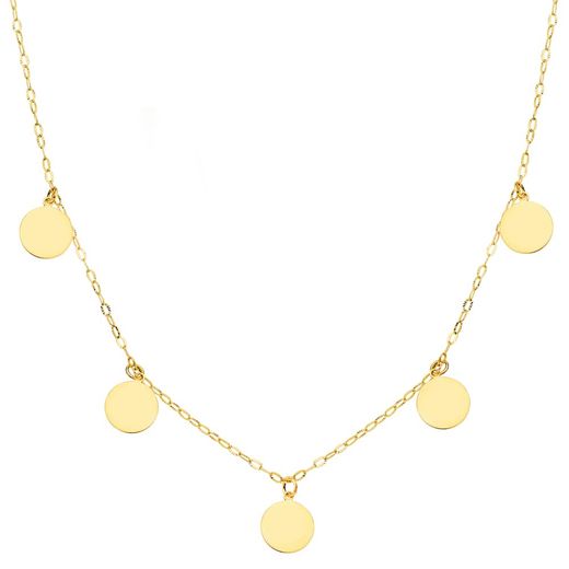 18K Gargantilla Oro Amarillo Placa Chapas Lisas 7 Mm Cadena Forzada 45Cm