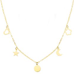 18K Gargantilla Oro Amarillo Placa Chapas Motivos 6 Mm Cadena Forzada 45Cm