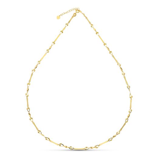 18K Gargantilla Oro Amarillo Tramos Y Eslabones 45Cm