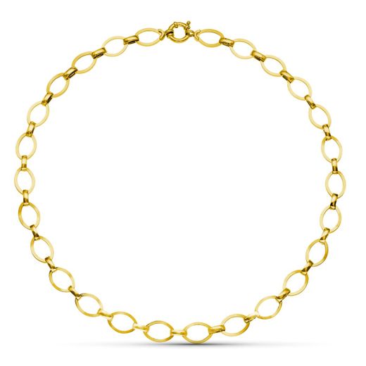 18K Gargantilla Oro Bicolor Eslabones 8 Mm 42Cm