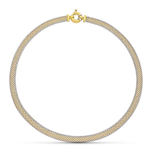 18K Gargantilla Oro Bicolor Malla 43Cm