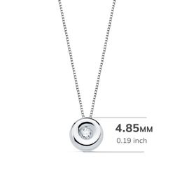 18K Gargantilla Oro Blanco Chaton 4,85 Mm Diamante 0,015 Qts. G-Vs2 Cadena 42Cm