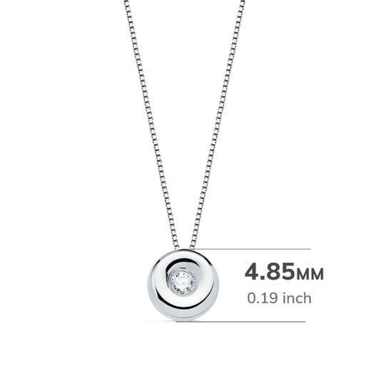 18K Gargantilla Oro Blanco Chaton 4,85 Mm Diamante 0,015 Qts. G-Vs2 Cadena 42Cm