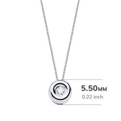 18K Gargantilla Oro Blanco Chaton 5,5 Mm Diamante 0,020 Qts. G-Vs2. Cadena 42Cm