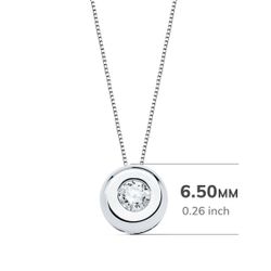 18K Gargantilla Oro Blanco Chaton 6,5 Mm Diamante 0,100 Qts. G-Vs2. Cadena 42Cm