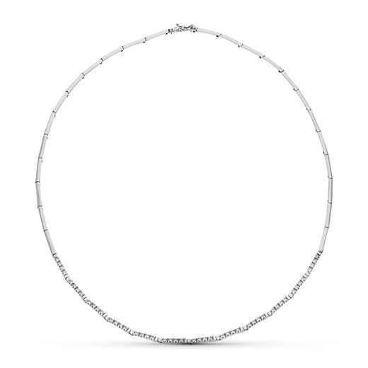 18K Gargantilla Oro Blanco Circonita 45Cm