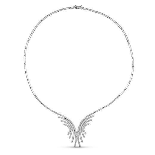 18K Gargantilla Oro Blanco Circonita Motivo