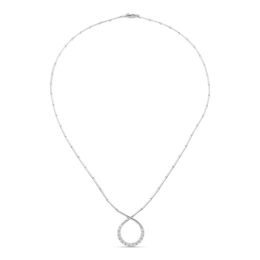 18K Gargantilla Oro Blanco Circonita
