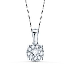 18K Gargantilla Oro Blanco Colgante Diamantes 0,20 Qts Cadena 42 3 Cm Vs2-G