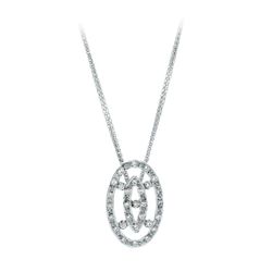 18K Gargantilla Oro Blanco Juego De Novia Circonita 45Cm Centro 22X14 Mm