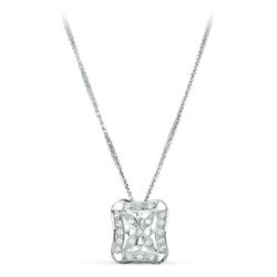 18K Gargantilla Oro Blanco Juego Novia 45Cm Motivo 17X17 Mm