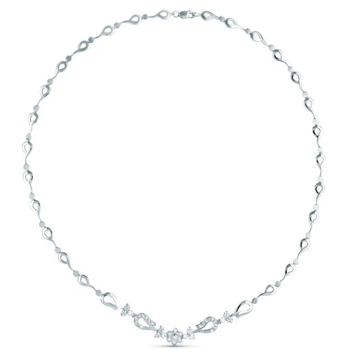 18K Gargantilla Oro Blanco Juego Novia Articulado 42Cm Cierre Mosqueton