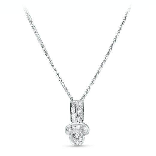 18K Gargantilla Oro Blanco Juego Novia Circonita 45Cm Centro 16X8 Mm