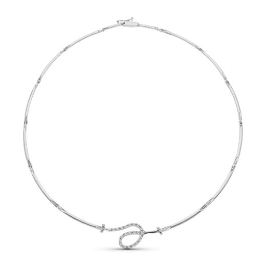 18K Gargantilla Oro Blanco Motivo Circonitas