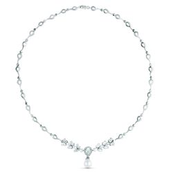18K Gargantilla Oro Blanco Perla Cultivada 10 Mm Longitud 45Cm Cierre Mosqueton