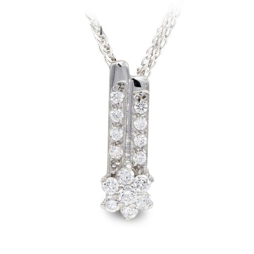 18K Gargantilla Oro Blanco Y Circonitas