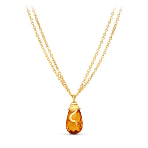 18K Gargantlla Oro Amarillo Piedra Verde 45Cm