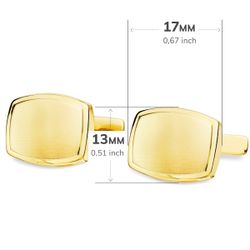 18K Gemelos Oro Amarillo Tonel Mate Y Brillo 17X13 Mm Cierre Rigido Ocsilante
