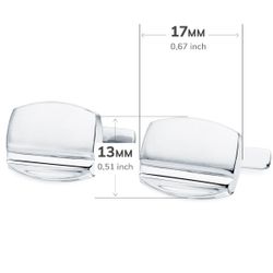 18K Gemelos Oro Blanco Tonel Mate Y Brillo 17X13 Mm Cierre Rigido Oscilante