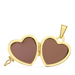 18K Guardapelo Dije Portafotos Oro Amarillo Corazon Liso 21X21 Mm