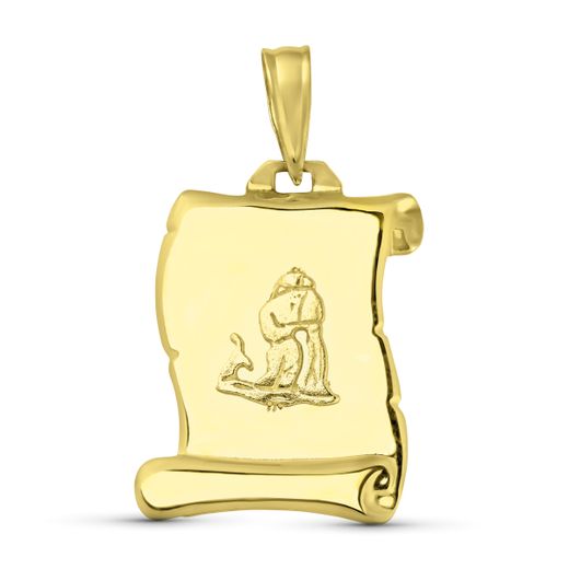 18K Horoscopo Oro Amarillo Acuario Pergamino