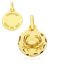 18K Horoscopo Oro Amarillo Cancer 13 Mm