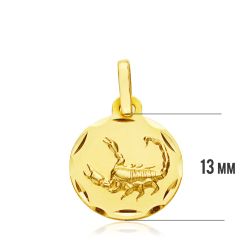 18K Horoscopo Oro Amarillo Escorpio 13 Mm