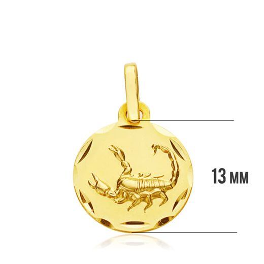 18K Horoscopo Oro Amarillo Escorpio 13 Mm