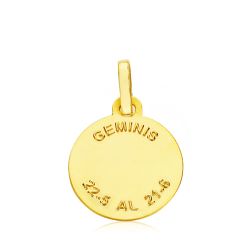 18K Horoscopo Oro Amarillo Geminis 13 Mm