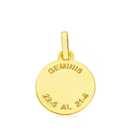 18K Horoscopo Oro Amarillo Geminis 13 Mm