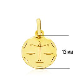 18K Horoscopo Oro Amarillo Libra 13 Mm