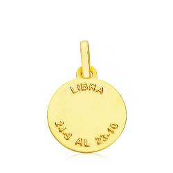 18K Horoscopo Oro Amarillo Libra 13 Mm