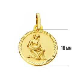 18K Horoscopo Oro Amarillo Oro Amarillo Acuario 16 Mm