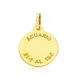 18K Horoscopo Oro Amarillo Oro Amarillo Acuario 16 Mm