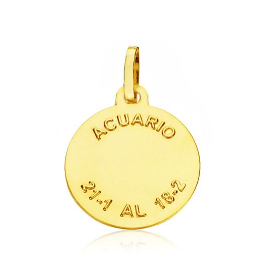 18K Horoscopo Oro Amarillo Oro Amarillo Acuario 16 Mm