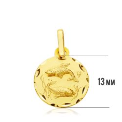 18K Horoscopo Oro Amarillo Piscis 13 Mm