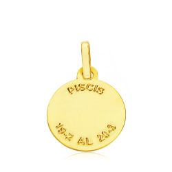 18K Horoscopo Oro Amarillo Piscis 13 Mm