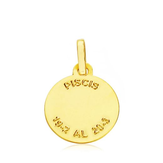 18K Horoscopo Oro Amarillo Piscis 13 Mm