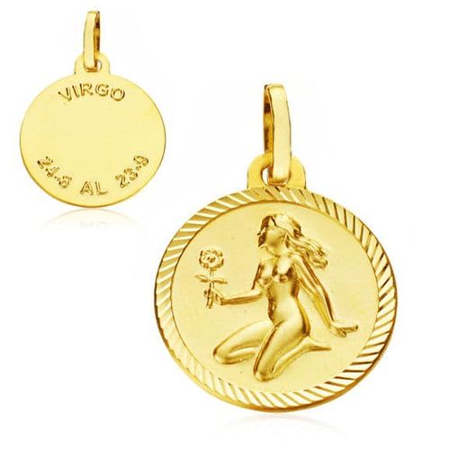 18K Horoscopo Oro Amarillo Virgo 20 Mm