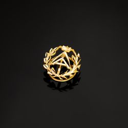 18K Insignia Oro Amarillo Aparejador ( Arquitecto Tecnico )16 X 15 Mm
