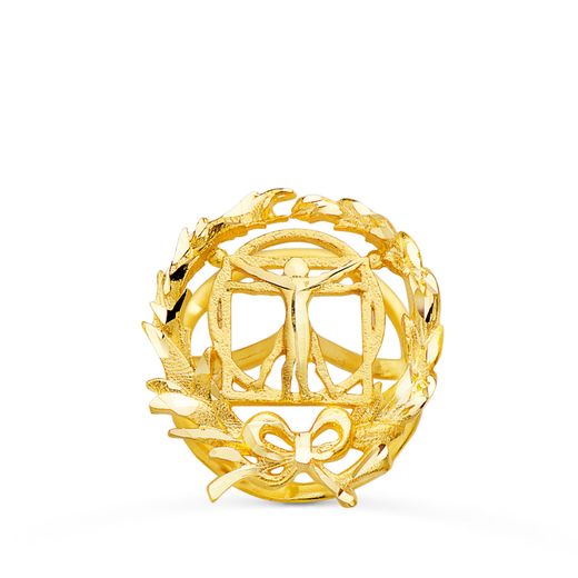 18K Insignia Oro Amarillo Bellas Artes. 15 X 14 Mm