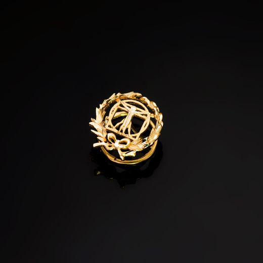 18K Insignia Oro Amarillo Bellas Artes. 15 X 14 Mm