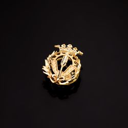 18K Insignia Oro Amarillo Ciencias Politicas Y Economicas 18 X 14 Mm