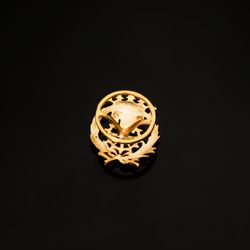 18K Insignia Oro Amarillo Delineante 17 X 14 Mm